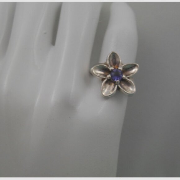 Tiffany & Co. (Vintage) Jewelry - Vintage Tiffany & Co. Rare Nature Iolite Flower Ring Sterling Silver 1993 SALE